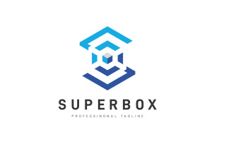Super Box Polygon Logo Design Template