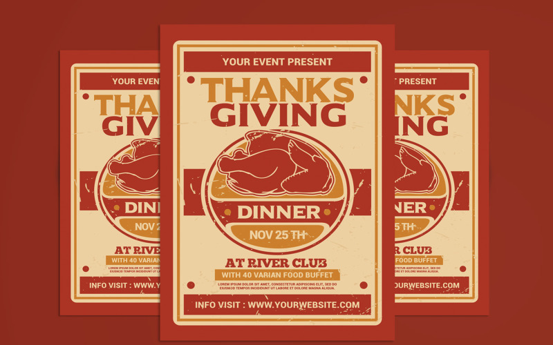 Thanksgiving Dinner Flyer Corporate Identity