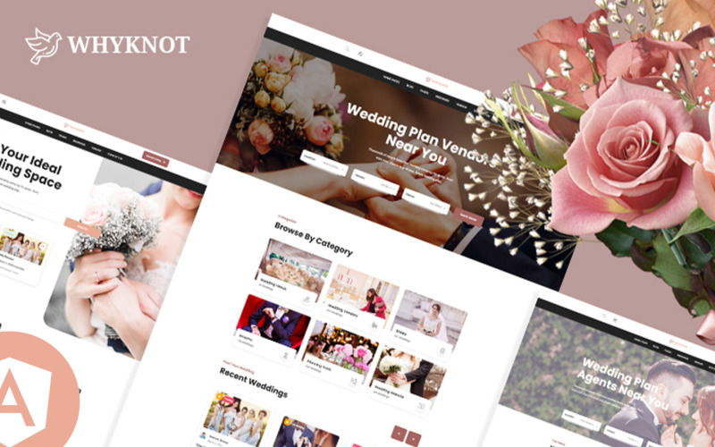 Whyknot Wedding Events And Wedding Planner Angular Template Website Template