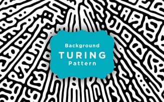 Black And White Organic Rounded Lines Turing Pattern Template