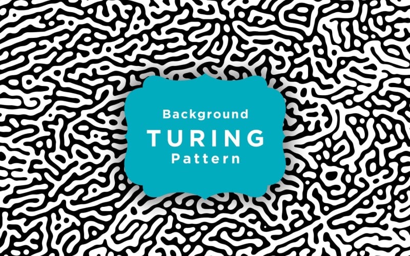 Black And White Turing Design For Fabric Printing Background