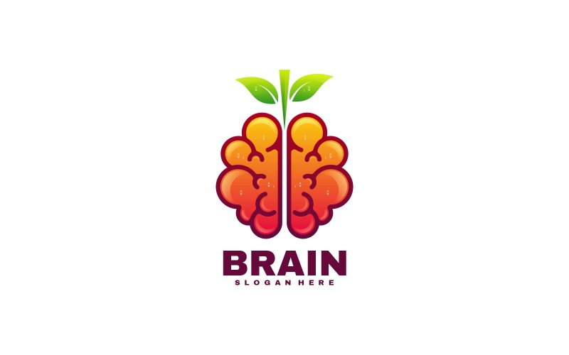 Brain Gradient Color Logo Logo Template