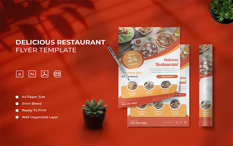 Delicious Restaurant - Flyer Corporate Identity