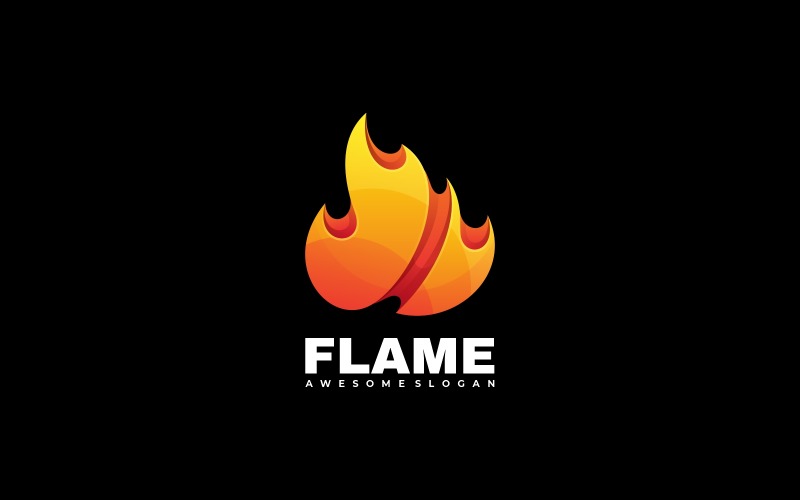 Flame Gradient Colorful Logo Logo Template