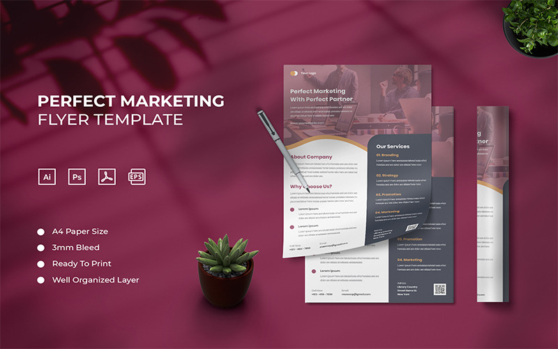 Perfect Marketing - Flyer Template Corporate Identity