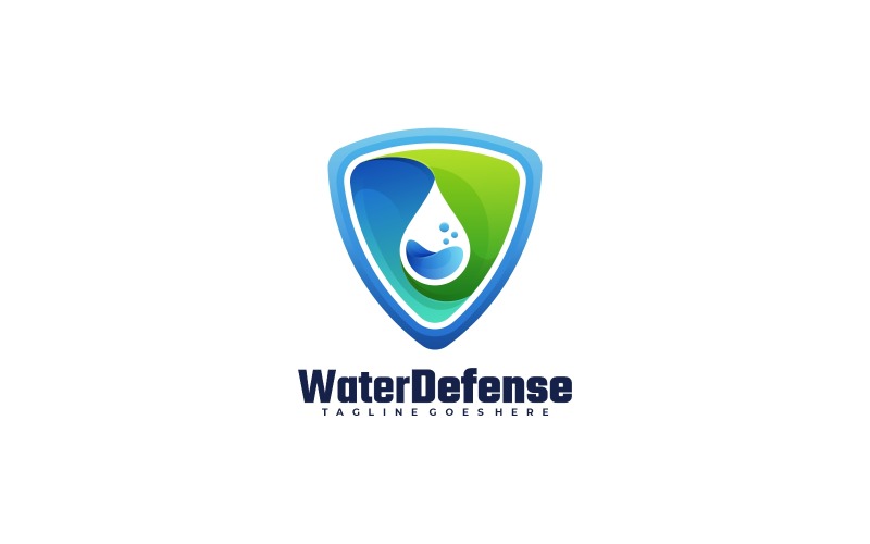 Water Defense Gradient Logo Logo Template