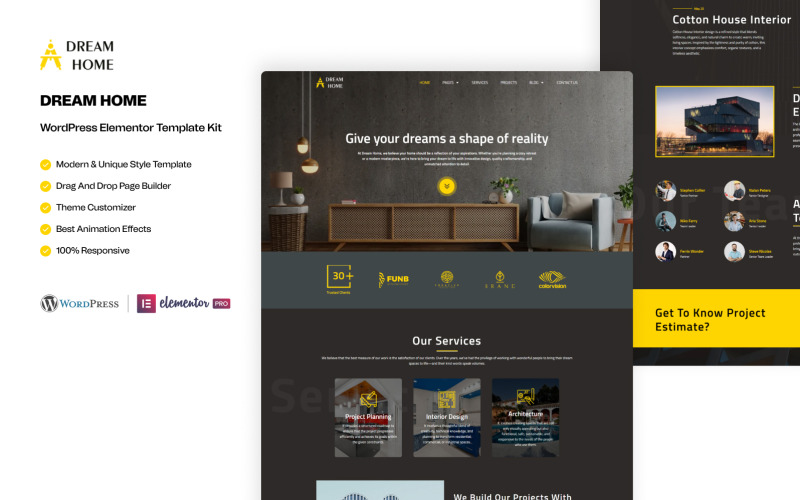 Dream Home – Real Estate Ready to Use WordPress Elementor Kit