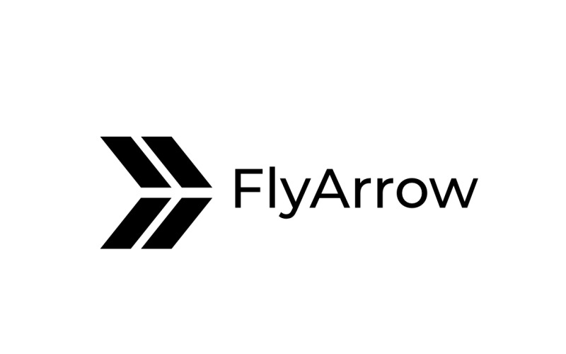 Fly Arrow Airplane Clever Simple Logo Logo Template