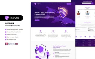 HOSTVPN – Multipurpose VPN and Cloud Services Ready to use Elementor Template Kit