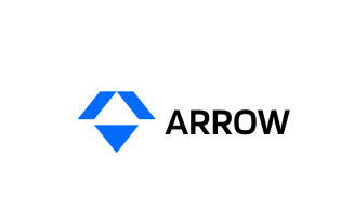Letter A Arrow Tech Simple Blue Logo