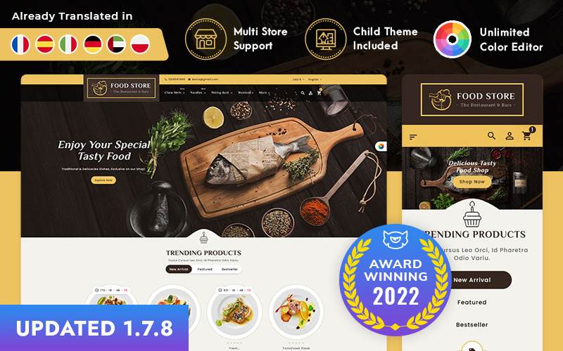 Royal Restaurant Food PrestaShop Responsive Theme PrestaShop Theme