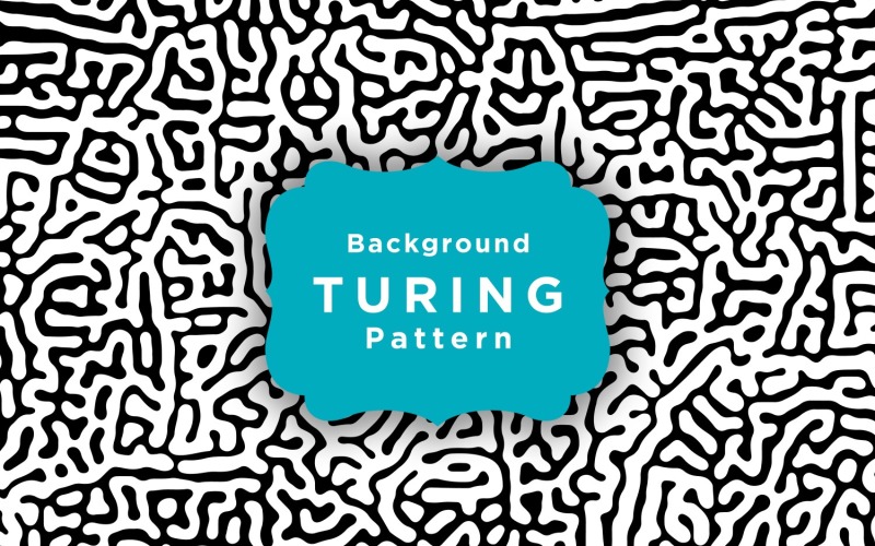 Turing Pattern Black And White Background Template