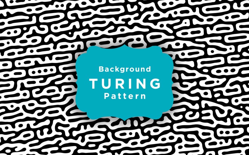 Turing Pattern Black And White Colors Design Background Template