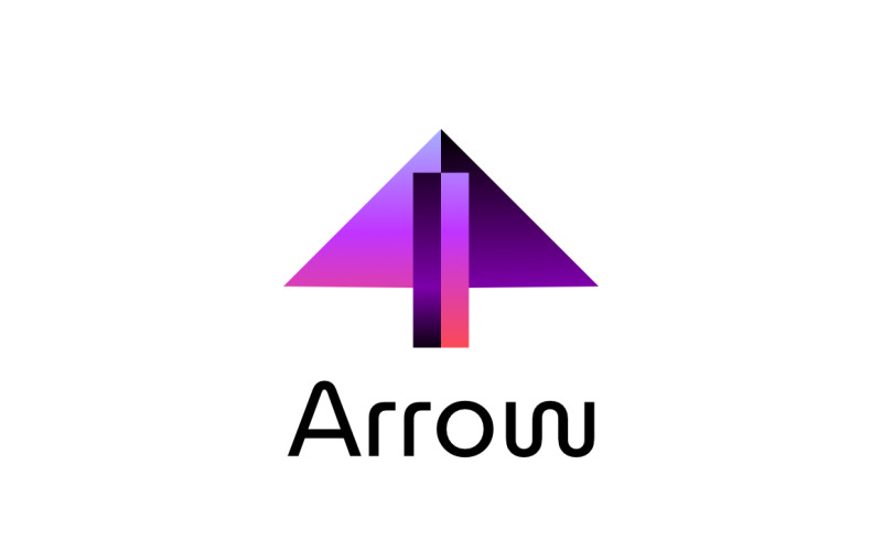 Unique Gradient Arrow Purple Tech Logo Logo Template