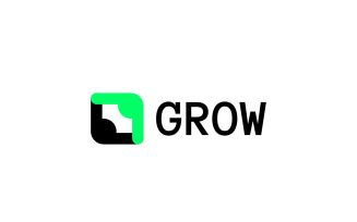 Abstract Green Arrow Symbol Grow Logo