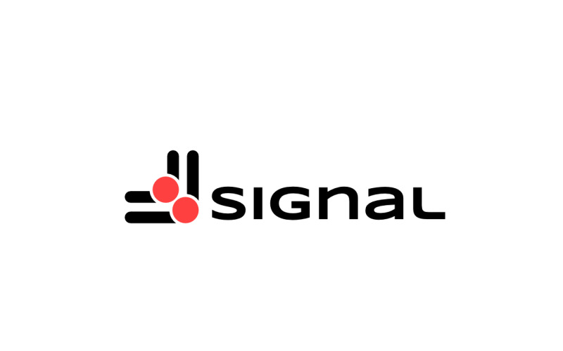 Abstract Round Signal Tech Simple Logo Logo Template