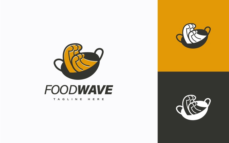 Food Wave Logo Design Concept Vector Illustration