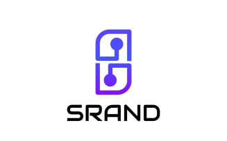 Letter S Tech Gradient Logo