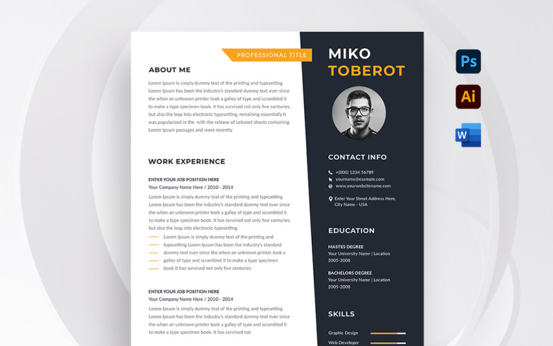 Miko Toberot Resume/CV Template Resume Template