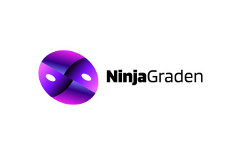 Unique Gradient Ninja Mascot Logo