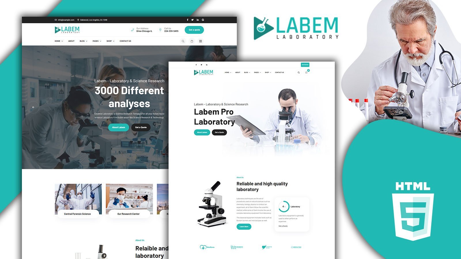 Template #207756 Laboratory Medical Webdesign Template - Logo template Preview