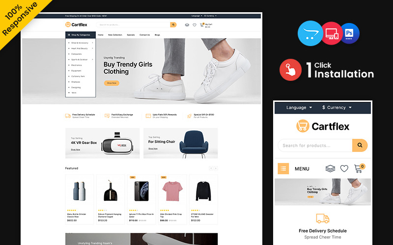 Cartflex - Fashion and Shoes Multipurpose OpenCart Store OpenCart Template