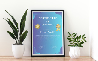 Certificate For Employee Achievement Blue Color
