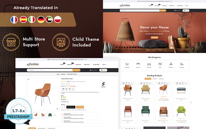 Furniture Interior art & Crafts PrestaShop Theme