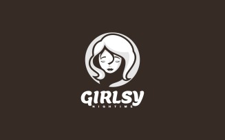 Girl Silhouette Logo Template