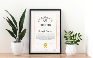 Honor Certificate Vertical Design