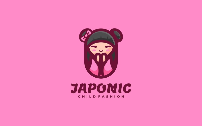Kids Japan Cartoon Logo Style Logo Template