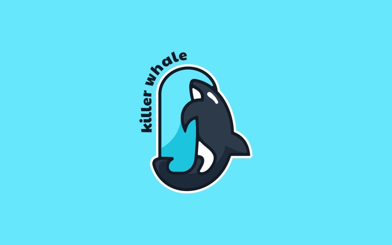 Killer Whale Simple Mascot Logo Logo Template