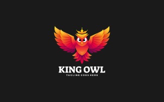 King Owl Gradient Colorful Logo Template