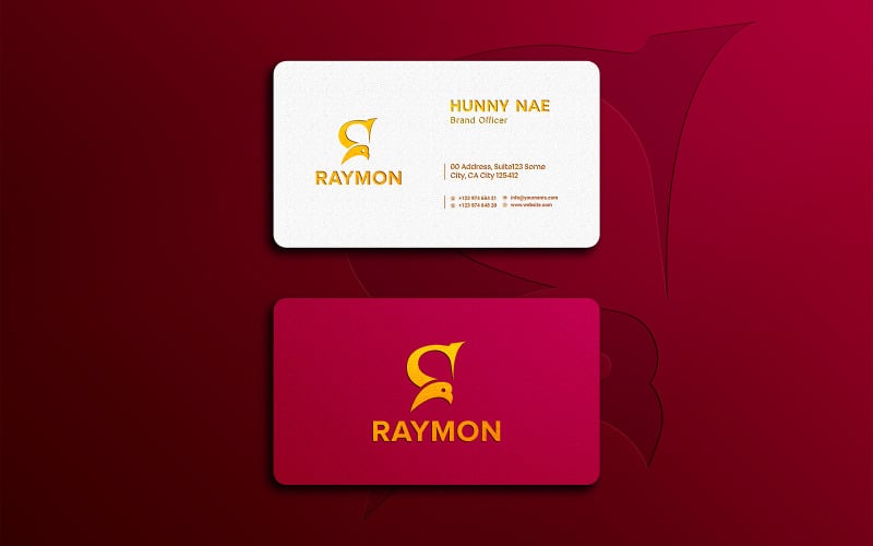 Luxury Horizontal Business Card and Logo Mockup Top View Product Mockup