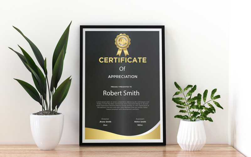Vertical Certificate For Achievement Certificate Template