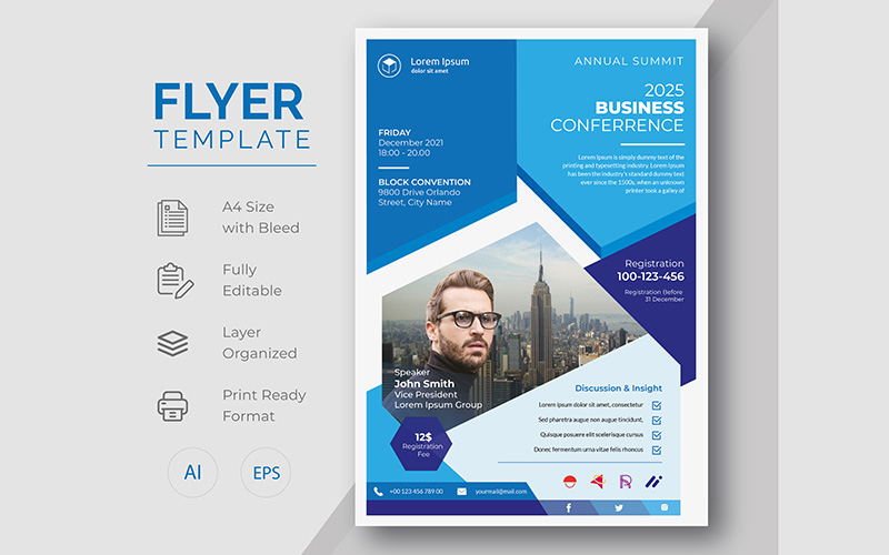 Template #207818 Conference Flyercompanyconferenceconference Webdesign Template - Logo template Preview