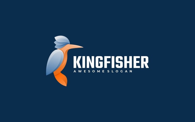 Kingfisher Bird Gradient Colorful Logo Logo Template