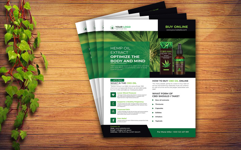 New Hemp Product Flyer Design Template Corporate Identity