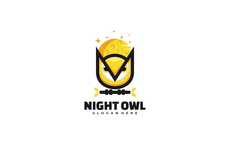 Night Owl Color Mascot Logo Style Logo Template