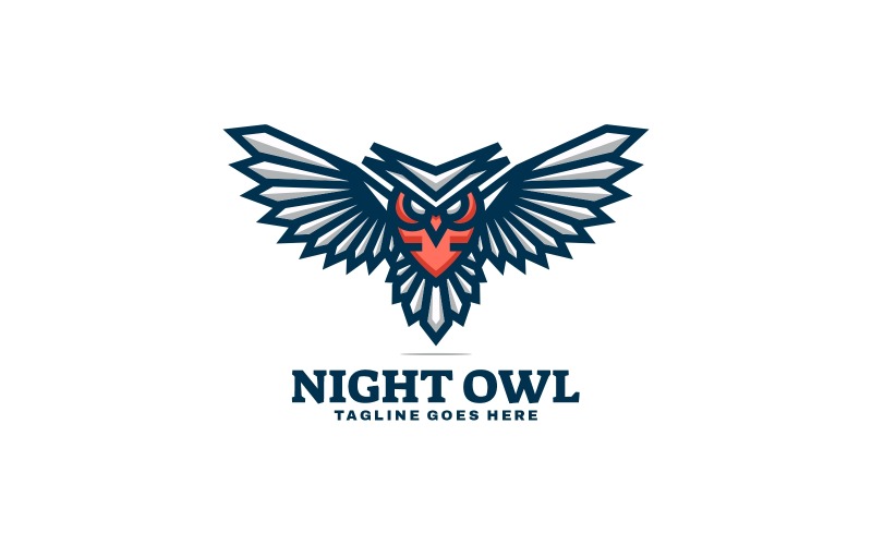 Night Owl Simple Mascot Logo Style Logo Template
