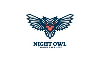 Night Owl Simple Mascot Logo Style