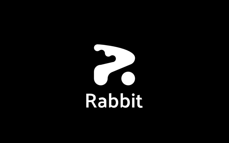 Clever Letter R Rabbit Simple Logo Logo Template