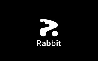 Clever Letter R Rabbit Simple Logo