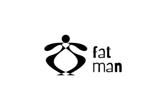 Fat Man People Simple Logo