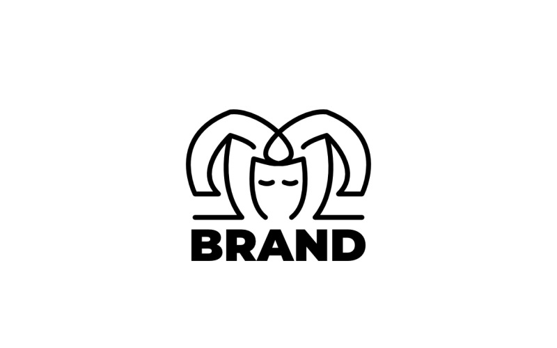 Flat Line Clown Illustration Logo Logo Template