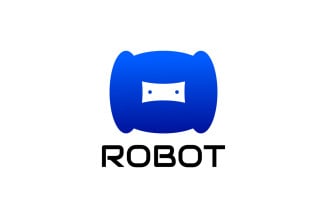 Gradient Tech Blue Robot Logo