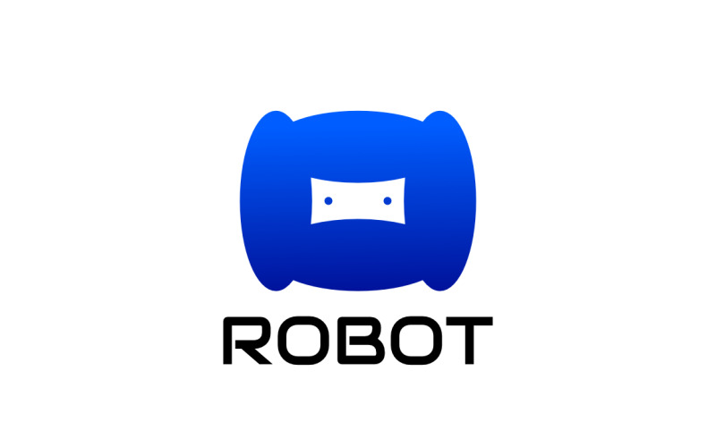 Gradient Tech Blue Robot Logo Logo Template