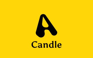 Letter A Candle Negative Space Logo