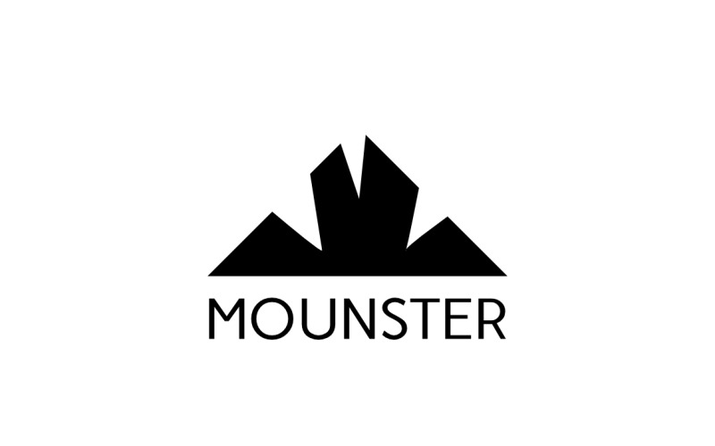 Mountain Monster Simple Flat Logo Logo Template