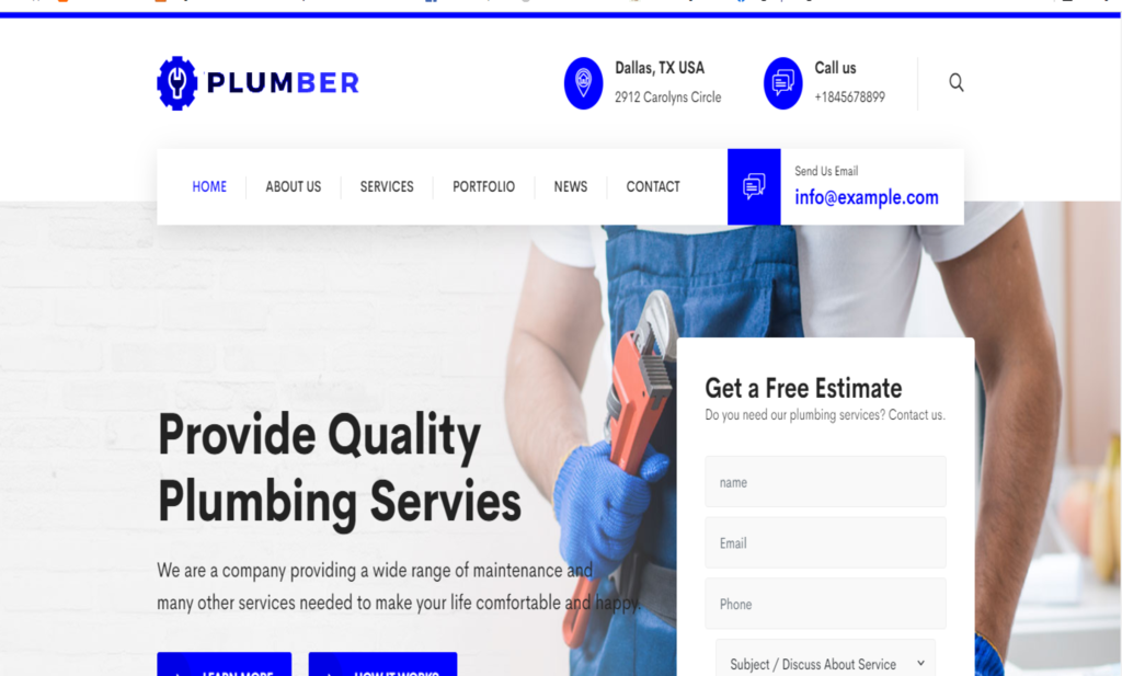 Plumbing - Plumber and Repair Services Maintenance HTML Template